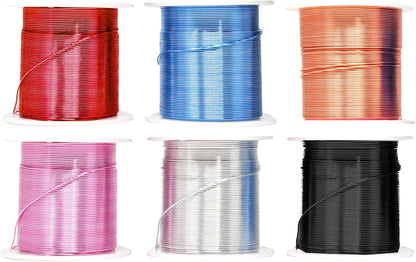 Mandala Crafts 22 Gauge Anodized Aluminum Craft Wire for Jewelry Making - 450 FT Colored Flexible Silver Copper Black Pink Ice Blue Red Wire - Bendable for Bonsai Armature Crafting Sculpting - Crafty Corner