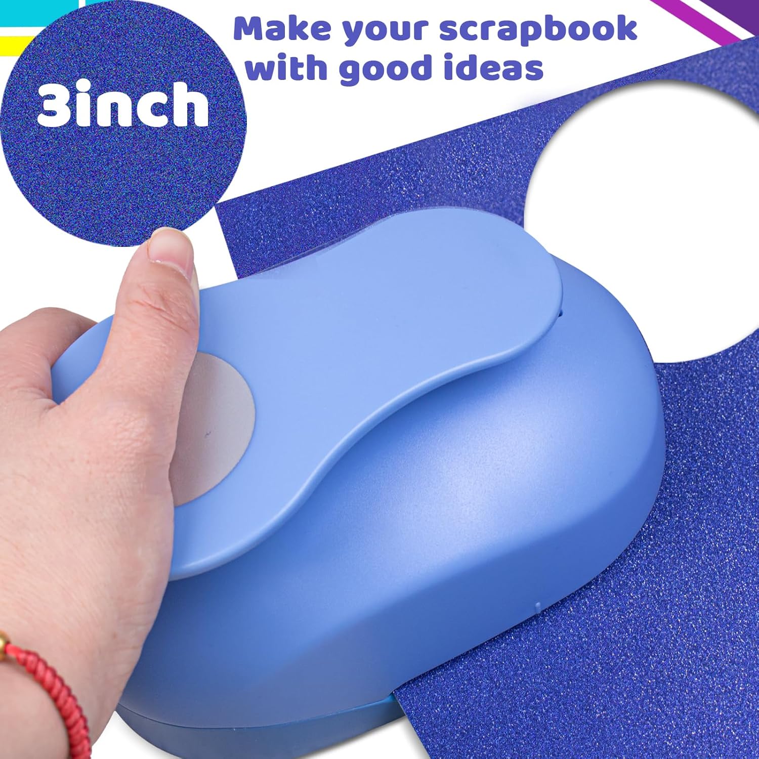 Paper Punch, 3 inch Circle Hole Punches, Circle Paper Puncher, Large CirclePunch, Large Hole Puncher, CirclePunches for Paper Crafts, CraftPunch, Shape HolePunch, 3 inch PaperPunch for Cardstock - Crafty Corner