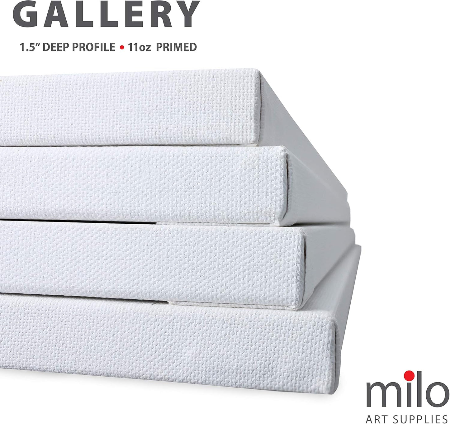 milo Stretched Artist Canvas | 24x30 inches | 4 Pack | 1.5” inch Thick Gallery Profile | 11 oz Primed Large Canvases for Painting, Ready to Paint Art Supplies for Acrylic, Oil