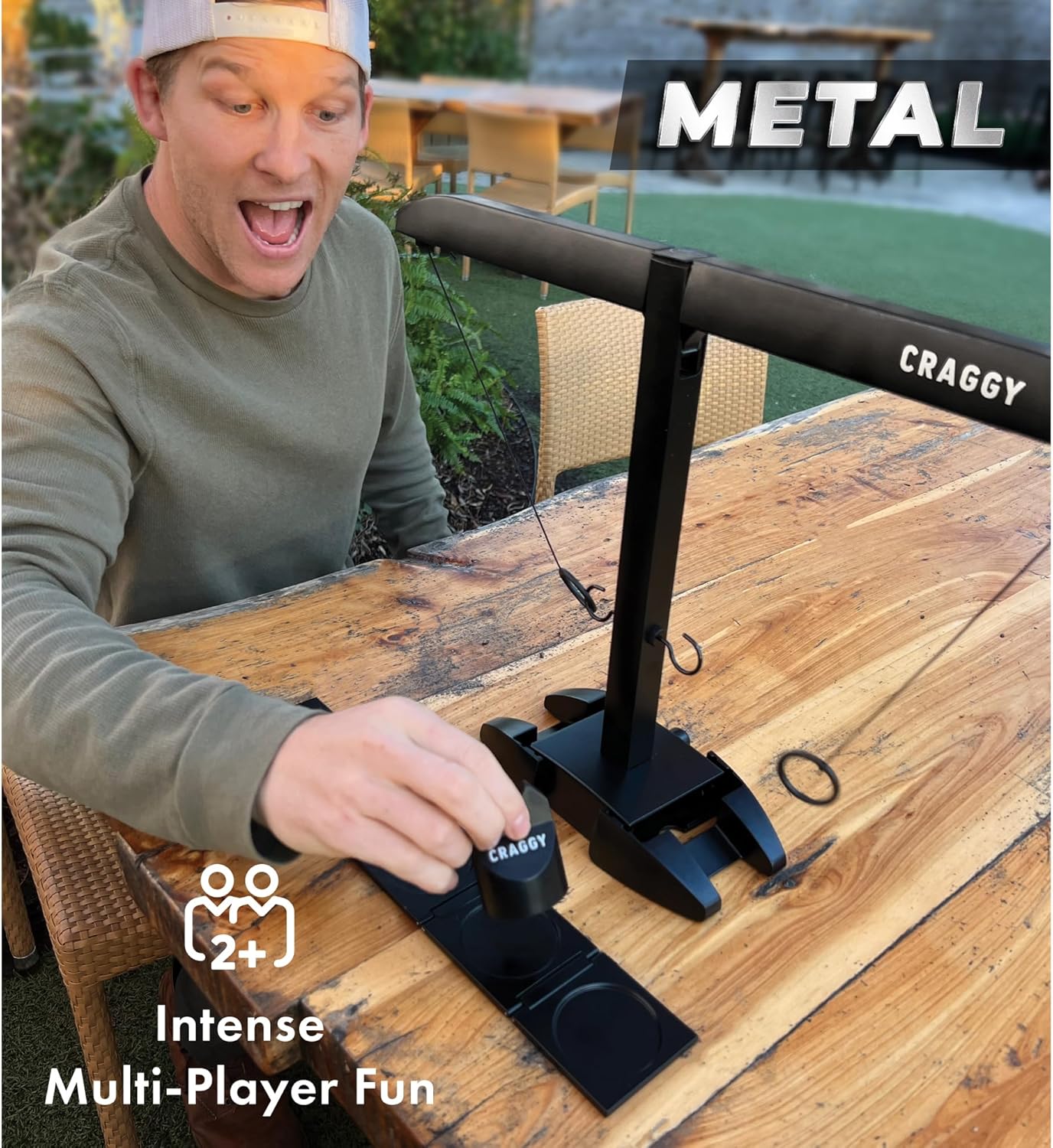 Craggy Games Ring Toss & Shot Ladder Game Hooks XPLR - Portable Aluminum Hook and Ring for Indoor/Outdoor Games - Family Game Night, Party Games, Travel, Multiplayer for Ages 12+