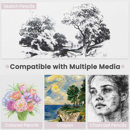 Cute Sketch Book for Kids Ages 8-12 Girls, 1 Pack-100 Sheets Purple Sketch Book 9x12, 68lb/100gsm Cute Sketchbook for Girls, Spiral Sketch Pads for Drawing, Art Supplies for Teens. - Crafty Corner