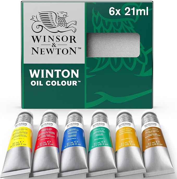 Winsor & Newton Winton Oil Color Paint, Intro Set, 6 x 21ml Tubes, Multicolor, 0.73 Fl Oz (Pack of 6)