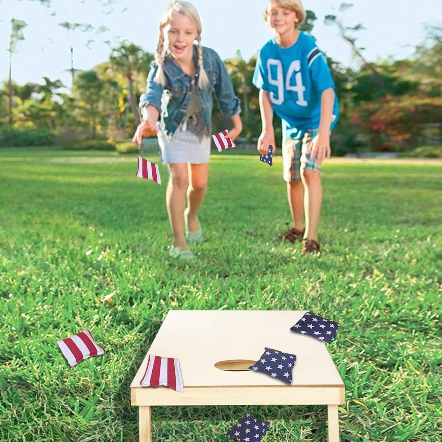 4×2FT Cornhole Board Set,Wooden Corn Hole Games for Adults Bean Bag Toss Game Set, with Corn Hole Bags Set 8,2 Cornhole Boards and a Carrying Case for Wedding/Party/Outdoor/Hiking/Yard