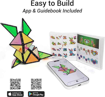TOSY Magnet Pyramid - 1 Fidget Cube Transforms into 1 Billion Shapes, 243 Rare Earth Magnets, Glowing, Holographic Design, Spinner Accessory, Gift for Christmas Birthday (Set of 1 Stone 1 Glow)