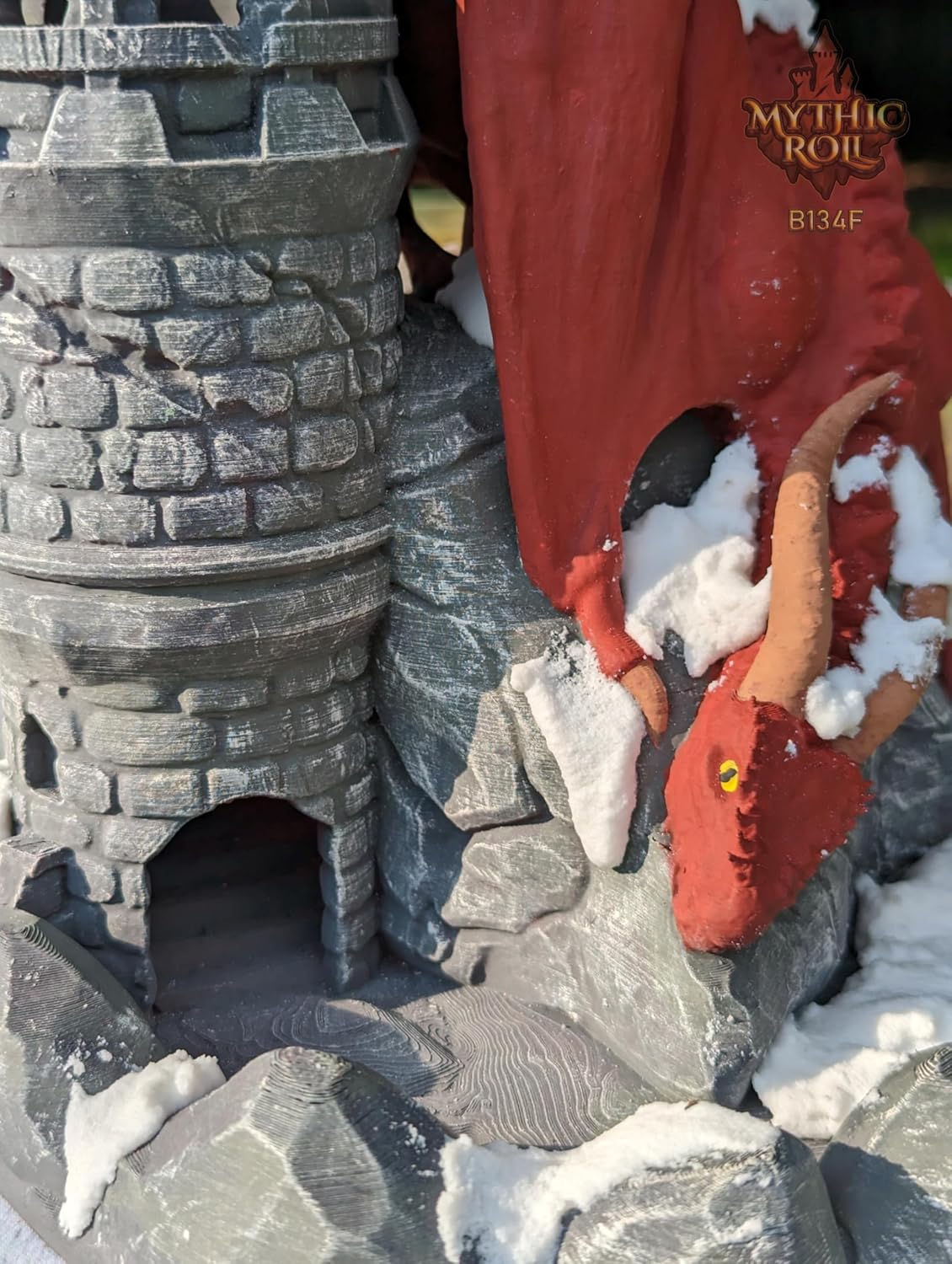 Dragon 3D Printed Dice Tower - Mythic Roll Collection - Unchained Games - Ascend to New Heights with your Rolls! (32.) Glow in Dark-Green)