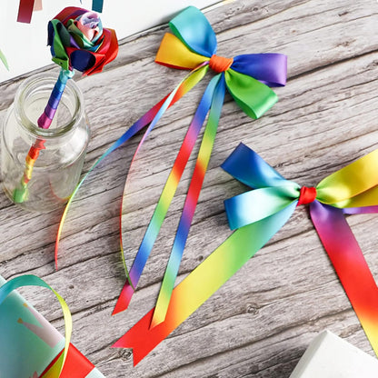 MEEDEE Rainbow Satin Ribbon - 3/8 inch Colored Ribbon for Crafts, Gift Wrapping, Birthday Party, Pride Party, Wedding Decorating - 50 Yards - Crafty Corner