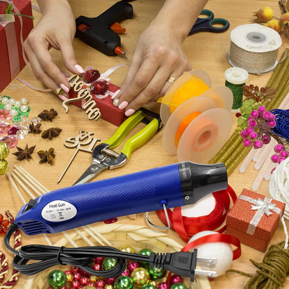 Mini Heat Gun, Portable Hot Air Gun Tool for DIY Crafts Heat Shrink Gun for Epoxy Resin, Embossing, Shrinking Wrapping Drying Paint Removing Stickers (Blue) - Crafty Corner