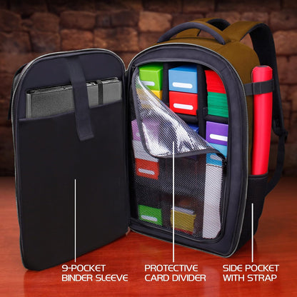 ENHANCE MTG Backpack TCG Card Storage - TCG Backpack for Deck Boxes, Sleeved Cards, Playmats, MTG Accessories