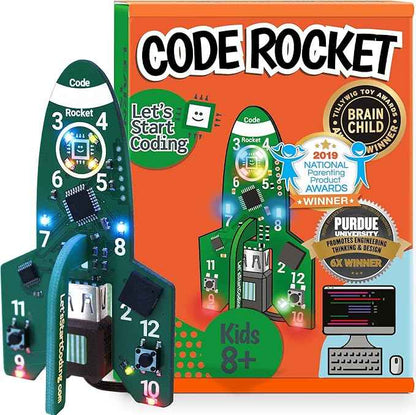Code Rocket Coding Toy for Kids 8+. Girls & Boys Learn Typed C++ Programming with Circuits. 20+ Space-Themed Projects Teach Code Hands-On. All-Inclusive Coding Game for Kids Ages 8-12+ & Teens