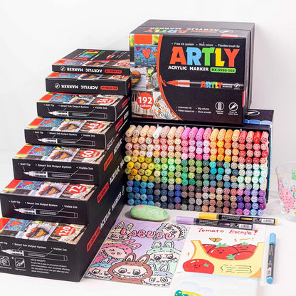 Acrylic Paint Markers, Acrylic Paint Pens, Fabric Markers for Textile, Rock, Glass, Wood, Paper, Ceramic, Canvas DIY Art Supplies Kit for Kids and Adults (72) - Crafty Corner