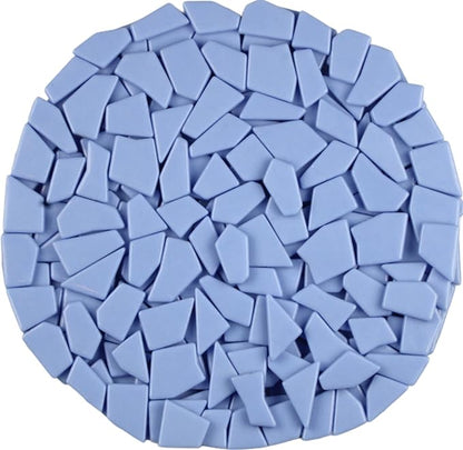 Irregular Glass Mosaic Tiles Bulk 500g Glossy and Iridescent Mosaic Glass Tiles for DIY Projects and Arts and Crafts Solid Colors and Mixes (Glossy Periwinkle)