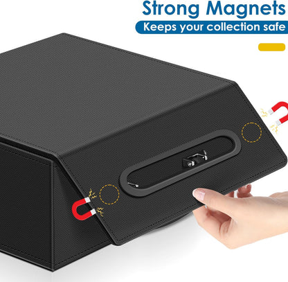 110+ Magnetic Card Holder Card Deck Case, Leather Magnetic Closure Commander Card Portable Storage Box Card Holders Fit for Baseball Cards, Sports Cards, MTG, Game Card Standard Cards