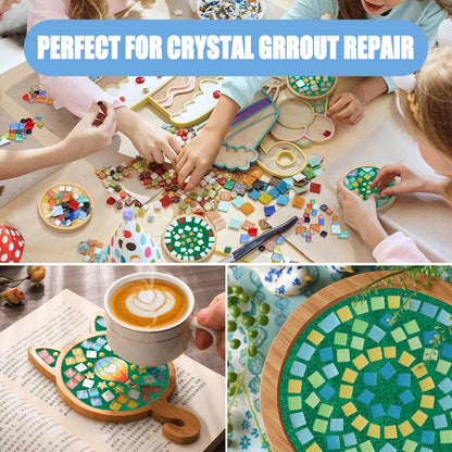 Mosaic Crystal Grout, Mosaics Tile Tools, Mosaic Tile Accessories – Essential for Handmade Grouting and Perfect for DIY Craft Projects (Green, 8.8oz)