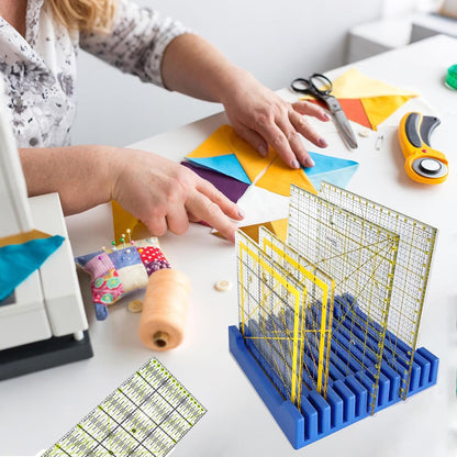 Storage Rack for Quilting Rulers, 12 Slot Ruler Holder Organizer and Storage (2-Pack)