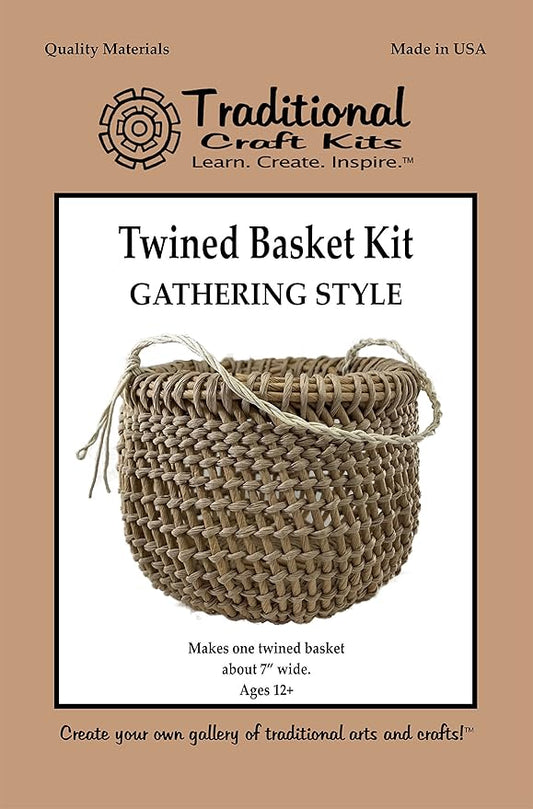 Traditional Craft Kits Twined Basket Weaving Kit (Gathering Style) - Weave Kit for Kids and Adults Complete with Basket Weaving Supplies and Instructional Booklets