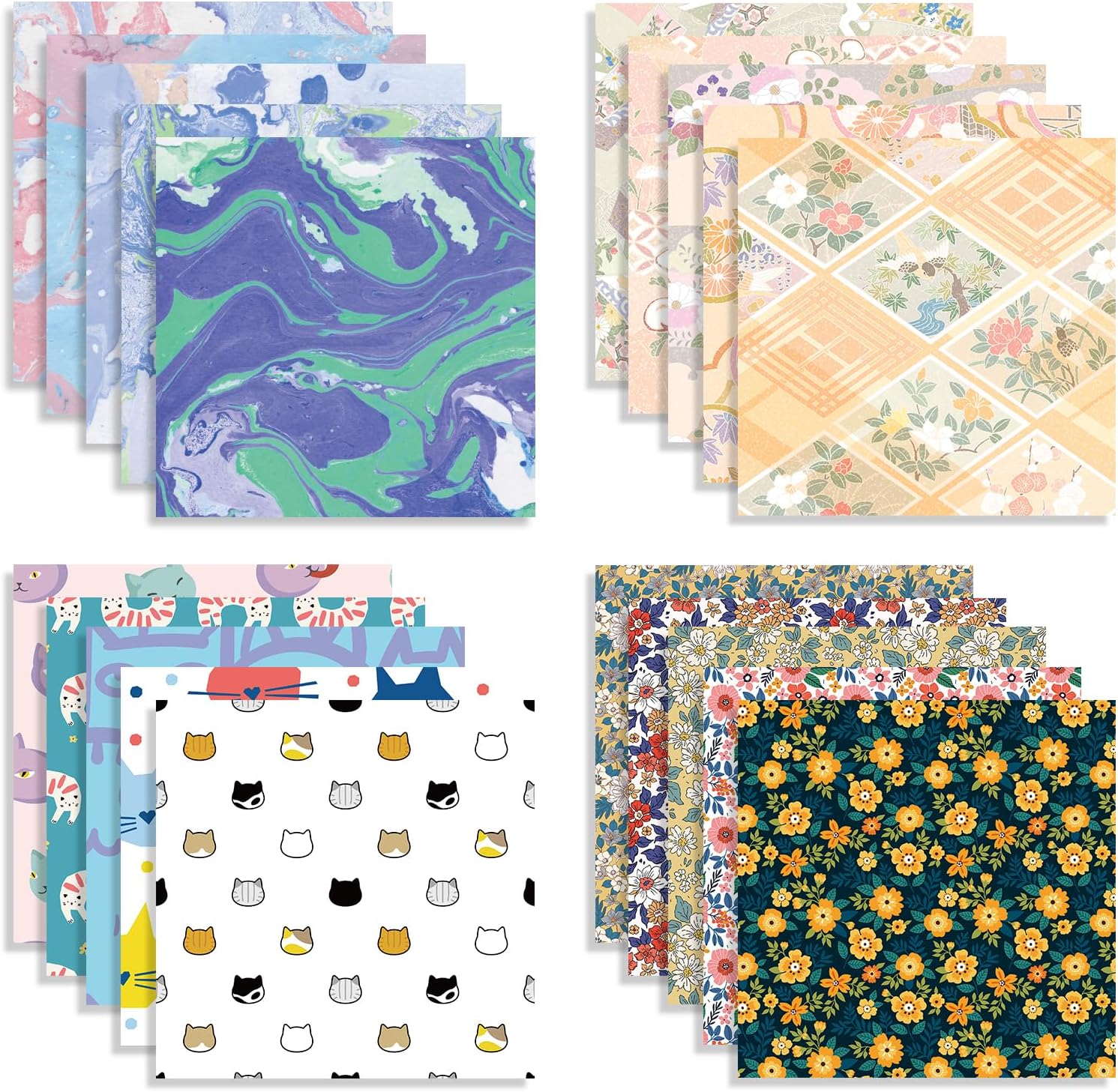 12 Different Packs Full Collection Origami Paper Kit 6 Inch Square Double Sided Color Vivid Colors Creation Easy Fold Paper Set Hand Crafts Paper Arts Creativity.01 - Crafty Corner