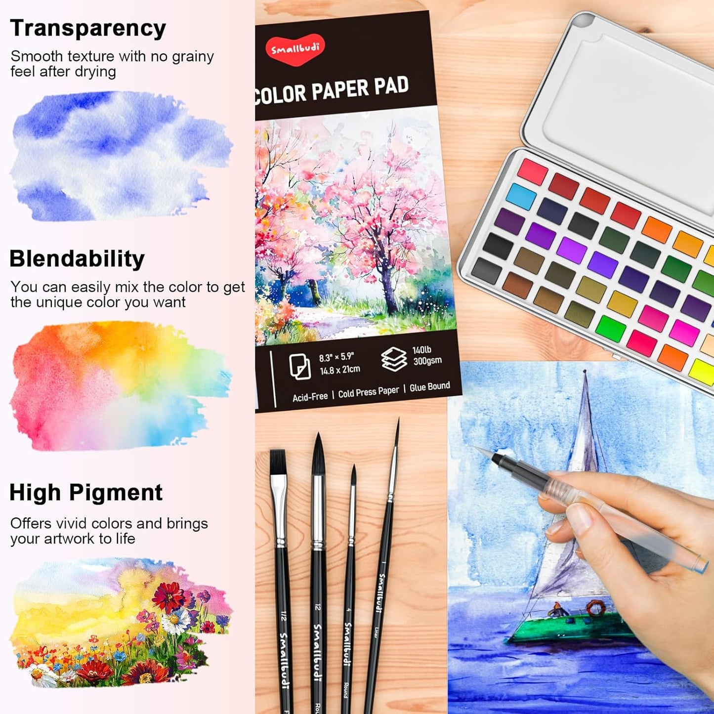 Watercolor Paint Set 168 Colors Including Metallic, Watercolor Kit with Case, Watercolor Paper, Paint Brushes, Palette and Accessories, Water Color Art Supplies Gift for Adults Kids Artists - Crafty Corner