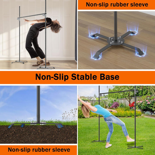 Limbo Game - Alloy Steel Heavy Duty Limbo Game - Easy to Install Limbo Stick - Adjustable Height Rustproof Limbo Game for Adults, Carnival, Lawn Party, Luau, Outdoor Yard, Backyard