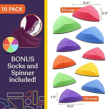 Special Supplies Stepping Stones for Kids Indoor and Outdoor Balance Blocks Promote Coordination, Balance Strength Child Safe Rubber, Non-Slip Edging