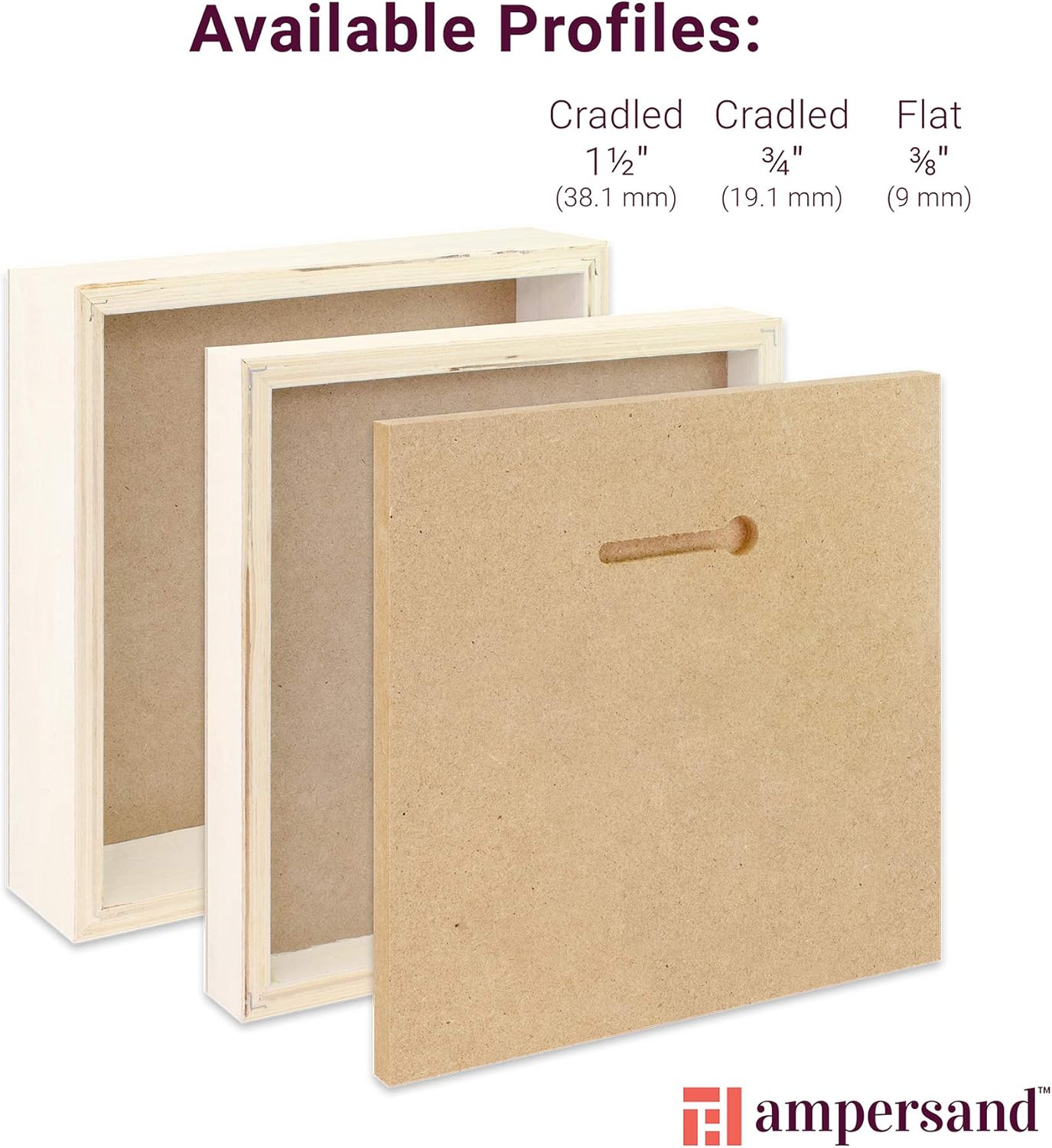 Ampersand Art Supply Wood Gesso Art Painting Panel: Canvas Texture, 3/8 Inch Depth, 11" x 14"