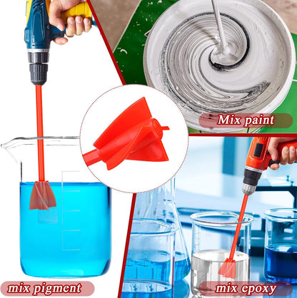 12 Pieces Paint Mixer Drill Attachment,Helix Paint Mixer Resin Drill Mixer Paint Stirrers Drill Attachment for 1 Gallon of Paint Epoxy Resin Silicone Jewelry Casting Molds (Red)