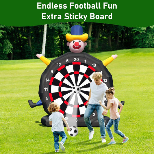 14ft Giant Inflatable Soccer Dart Board with 8 Golf Balls & 2 Soccer Balls Kickball Dartboard Soccer Darts Inflatable with 350W Blower and Air Pump for Outdoor Yard Gym Camp Sport Games