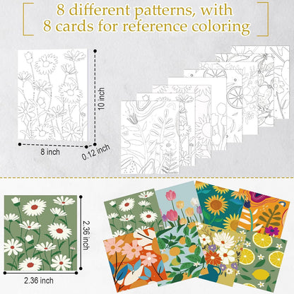 Cholemy 36 Pcs Paint and Sip Kit for Adults 8''x10'' Pre Drawn Canvas for Painting DIY Afro Acrylic Painting Kit Wood Easel Brushes Date Night Bulk for Christmas Party Gifts(Flowering) - Crafty Corner