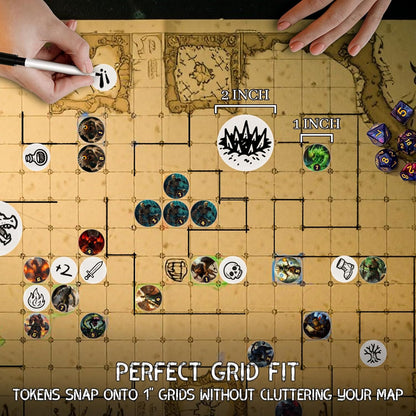CZYY RPG Dry Erase Token Set - 192 PCS | Reusable Blank Tokens, Creature Tokens, 5E Class Characters with Maker Pens | Ideal for DND, Pathfinder, TTRPGs, MTG & Board Game