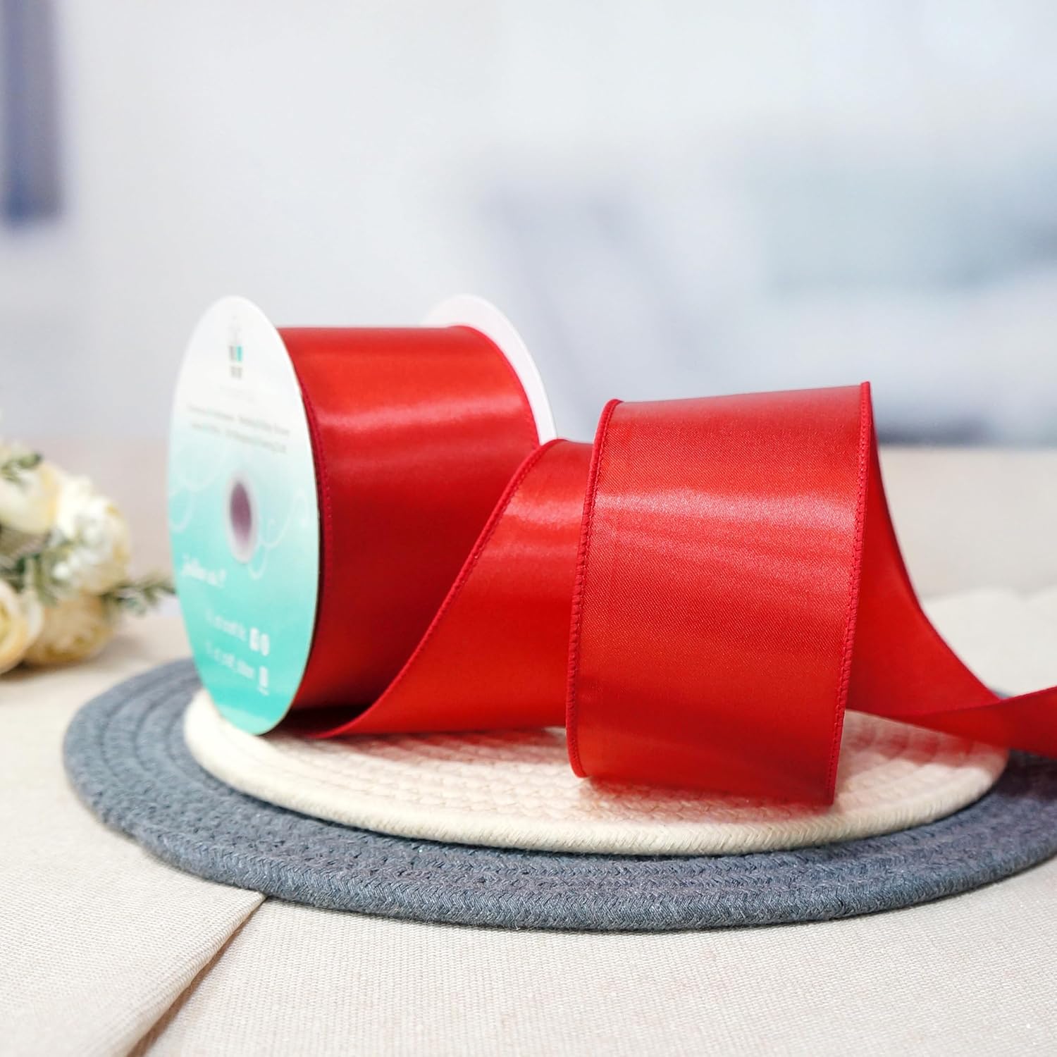 CT CRAFT LLC Satin Wired Ribbon 2.5 Inch x 20 Yards Red for Christmas Home Décor Gift Wrapping Tree Topper Bow Wreath DIY Crafts, - Crafty Corner