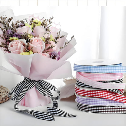 Classic Gingham Checkered Ribbon, Assorted Colors Premium Polyster Plaid Checkered Craft Ribbon for Gift Wrapping, DIY Projects, Hair Bows,Scrapbooking & Party Decor (Deep Khaki, 3/8x50Yd) - Crafty Corner