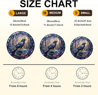 Wooden Puzzles for Adults, Wooden Jigsaw Puzzles, Exquisite Raven Puzzle, Gifts for Family or Friends for Any Holiday.（13.4 * 13.4 in 300pcs）