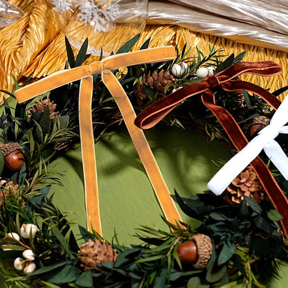 LaRibbons Thin Velvet Ribbon 3/8 Inch x 25 Yards, Khaki Velvet Ribbon for Christmas Tree, Gift Wrapping, Wreath Bow, Outdoor Decoration - Crafty Corner