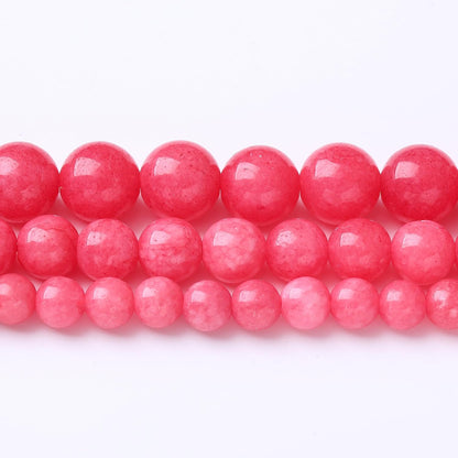 35PCS 10MM Natural Red Rhodonite Jade Stone Beads Round Loose Stone Beads for Jewelry Making DIY Energy Stone Healing Power Bracelet 15"