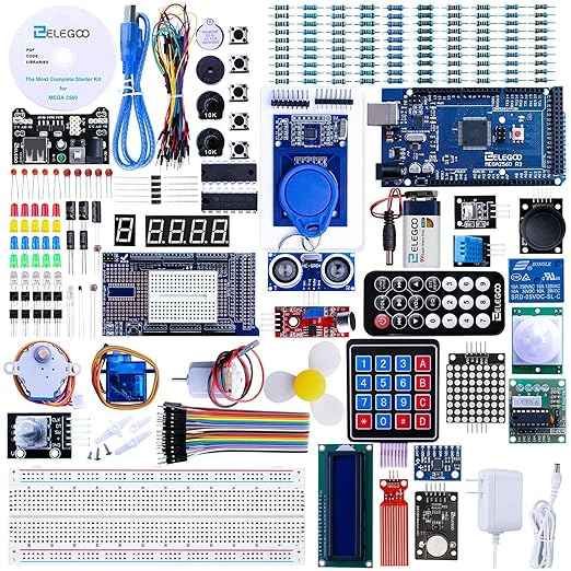 ELEGOO Mega 2560 Project The Most Complete Ultimate Starter Kit and ELEGOO Upgraded 37 in 1 Sensor Modules Kit and ELEGOO 120pcs Multicolored Dupont Wire
