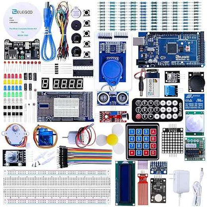 ELEGOO Mega 2560 Project The Most Complete Ultimate Starter Kit and ELEGOO Upgraded 37 in 1 Sensor Modules Kit and ELEGOO 120pcs Multicolored Dupont Wire