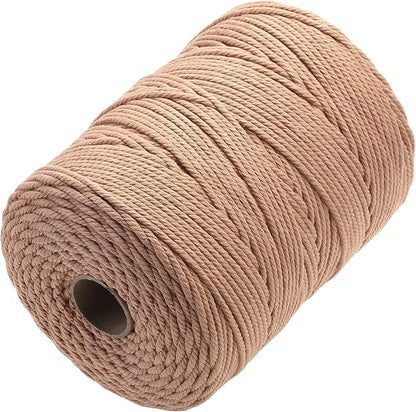 Cotton Macrame Cord 4mm x 328yards Natural Colored Macrame Supplies, Soft Craft Cotton Rope for Plant Hanger Wall Hanger Dreamcatcher (Salmon)