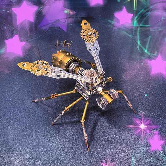 Mechanical Wasp Model Steampunk Insect Sculpture,3D Metal Model Kits, DIY Projects Hobby Kit Metal Building,Arts and Crafts Sets,Gifts for Birthday (Mechanical Wasp A)