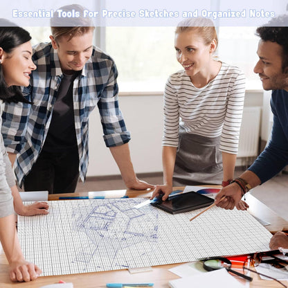 30 Pack 24" x 36" Large Graph Paper Bulk Graph Paper Pad Large Grid Paper Sheet Graph Paper Grid Paper Graph Paper for Drafting Engineering Blueprint Drawing Architect Designer Mathematician