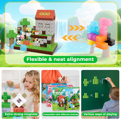 300 PCS Magnetic Blocks - Magnetic Building Blocks Cubes, Magnet Toys for Kids Age 3+, Toy Building Set for Kids, Magnets Stacking Construction Birthday Gifts for Boys Girls Age 4-8, 8-12 - Crafty Corner