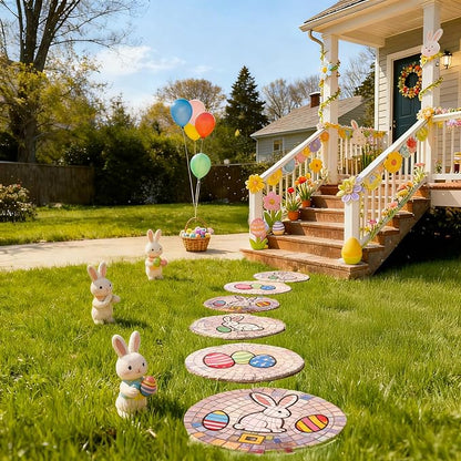 6 Pcs 3 Sizes Round DIY Concrete Stepping Stone Mold - 10.2" 11" 12.6" Reusable Concrete Stepping Stone Molds for Outdoor Garden Walkway Decor, Plastic Concrete Molds for Memorial Gifts