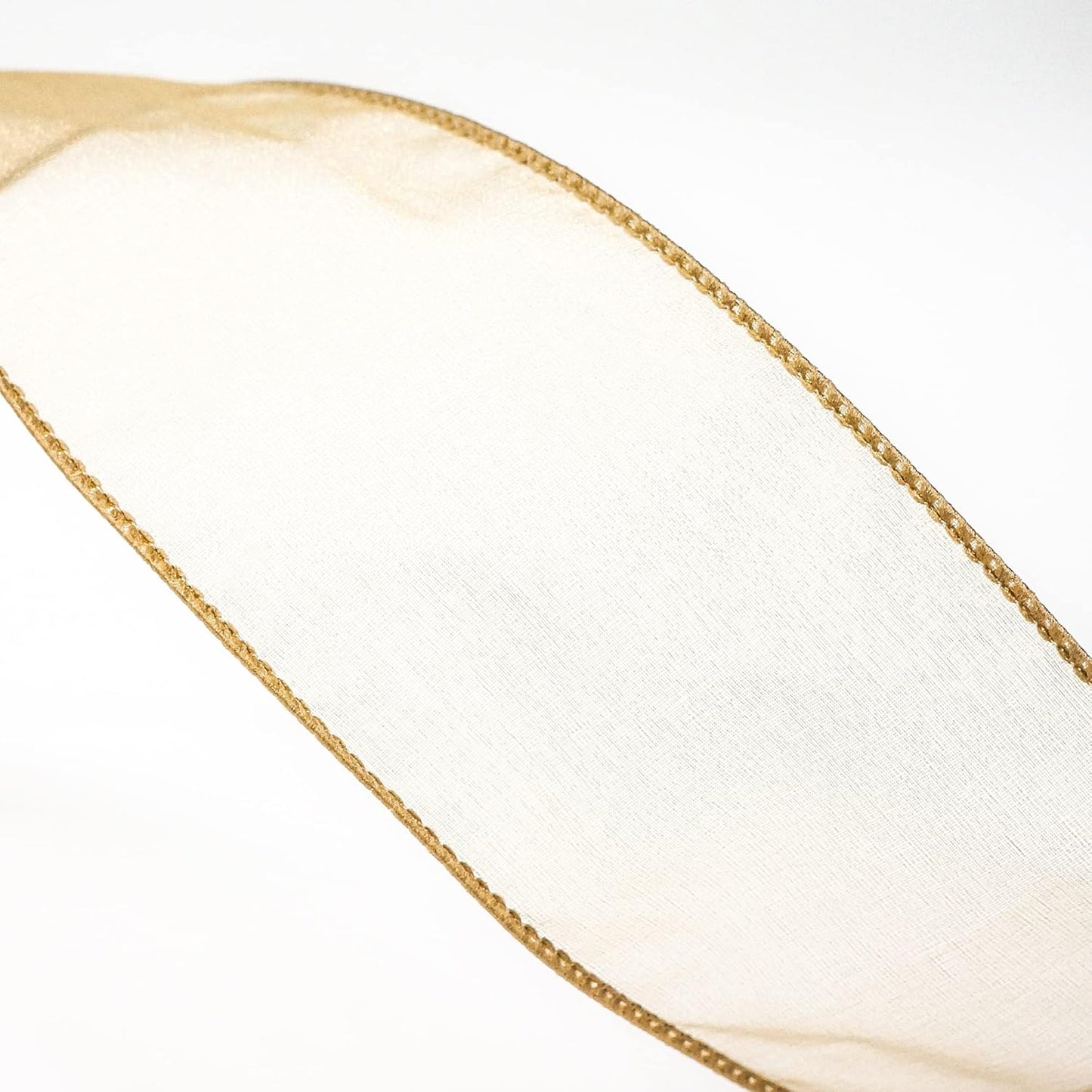 CT CRAFT LLC Sheer Organza Wired Ribbon 2.5" x 50Yards Tan (Gold) for Wedding Chair Bow Flora Bouquet Gift Wrapping Christmas Tree Home Decor Wreath - Crafty Corner