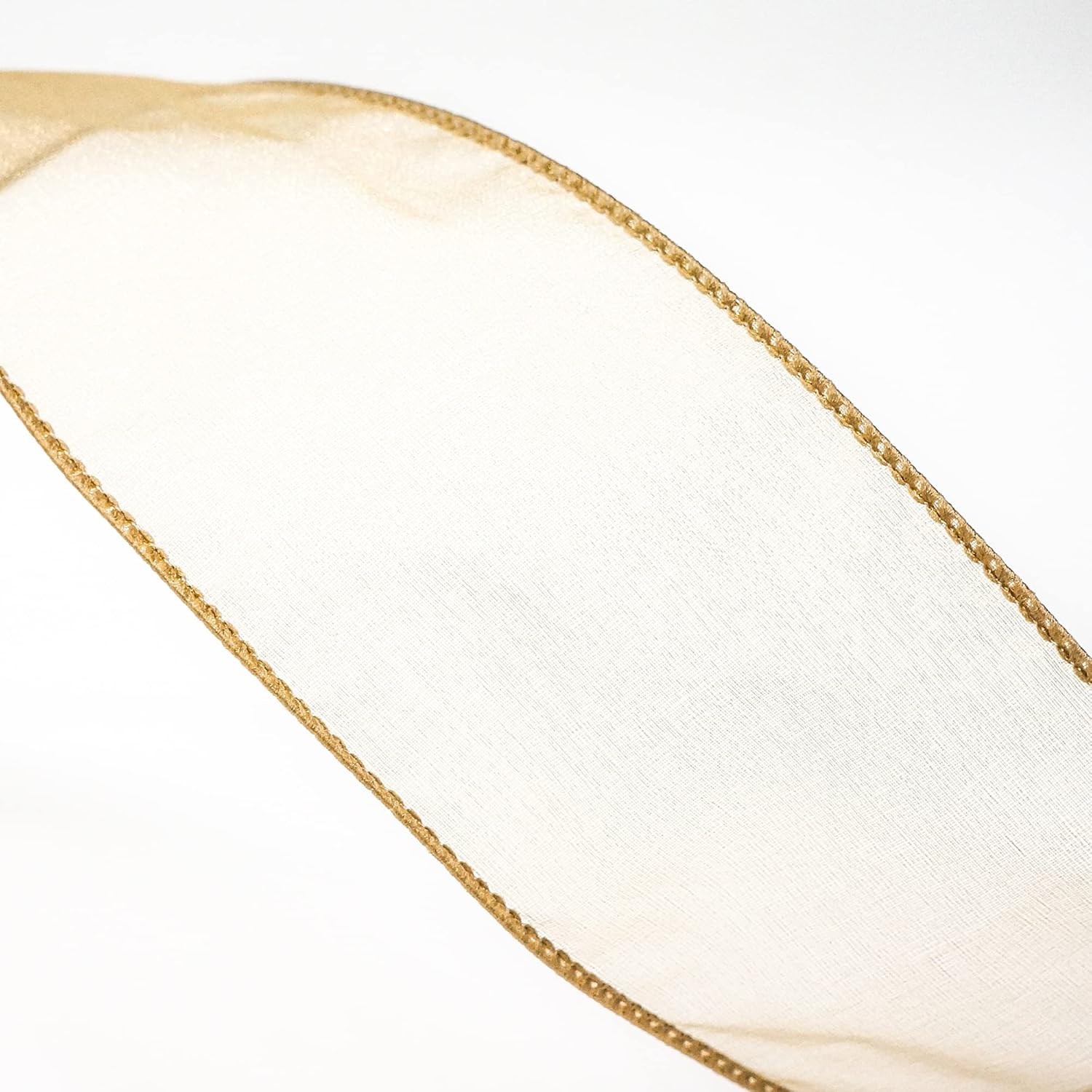 CT CRAFT LLC Sheer Organza Wired Ribbon 2.5" x 50Yards Tan (Gold) for Wedding Chair Bow Flora Bouquet Gift Wrapping Christmas Tree Home Decor Wreath - Crafty Corner