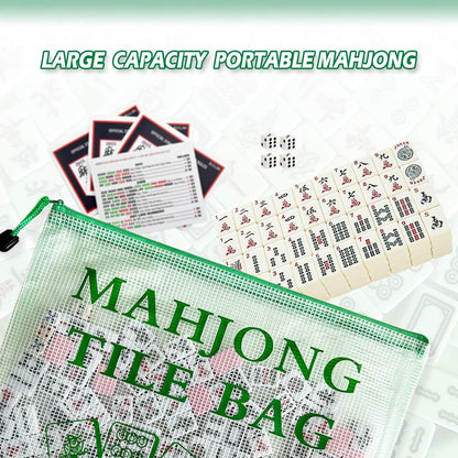2Pack Mahjong Tile Bag, Case for American Mah Jong Set, Mahjong Gifts Accessories, Portable Card Holder Bouch, Green (Case Only)