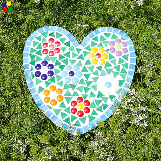 12mm Round Mosaic Tiles for Crafts, 200g Iridescent Recycled Glass Mosaic Pieces for Art Supplies, DIY Mosaic Making Kit for Hobbies & Art (Blue Mix 12mm)