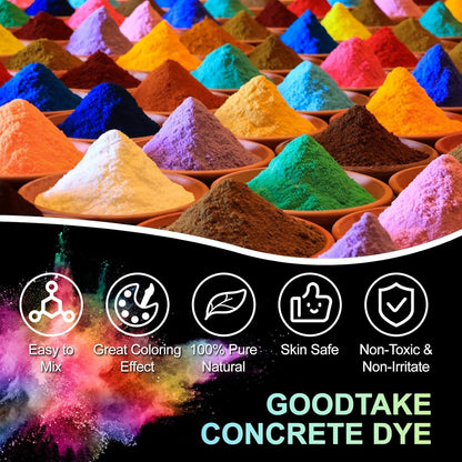 GOODTAKE Iron Oxide Powder, Green Concrete Color Pigment, Color Dye for Cement, Concrete, Clay, Pastel, Mortar, Grout, Mix DIY, Epoxy Resin (12 oz)
