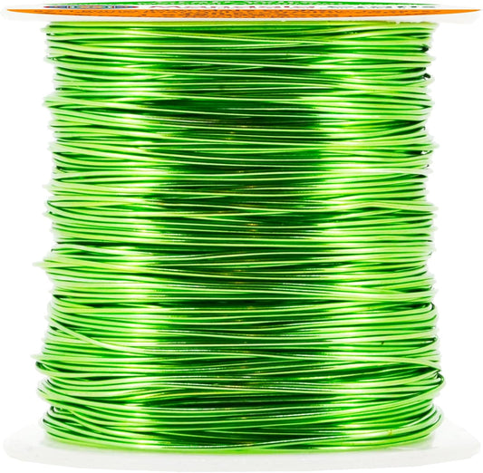 Mandala Crafts 22 Gauge Anodized Aluminum Craft Wire for Jewelry Making - 100 FT Colored Flexible Lime Green Wire - Bendable for Bonsai Armature Crafting Sculpting - Crafty Corner