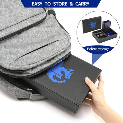 3 in 1 Dice Tray with Lid, Portable Dice Box Storage for DND, Dungeons and Dragons, D&D, MTG & RPG Games - Blue