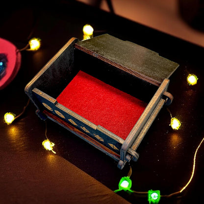 Dice Box - BLACK - 6x4x3 Also holds jewelry and great for desks and desk top items (Dragons Eye - PERSONALIZED)