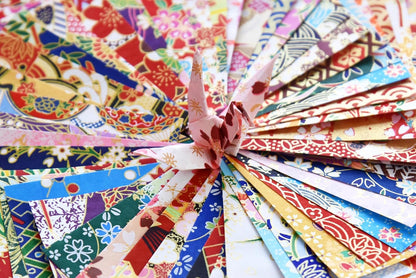 50 Origami Paper Yuzen Washi Paper Different Patterns Japanese Print 3x3 inches for Wedding Decor Japanese Designs, Mixed Patterns for Origami, Scrapbooking, DIY Gifts Origamipolly