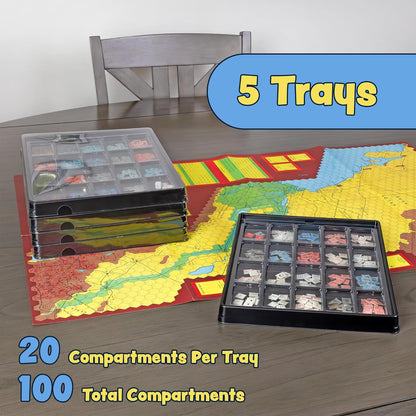 Toy Vault Wargaming Magazine Counter Trays (5-Pack); Flat Pack Tray Game Piece Storage